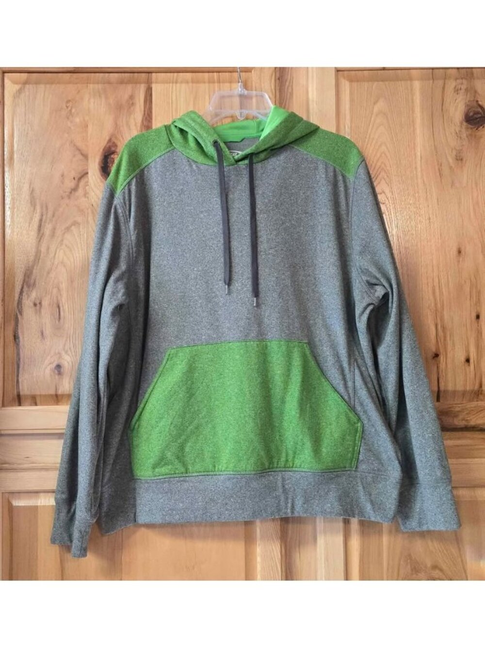 NWOT MTA Sport Hoodie Hooded Sweatshirt Active Sportswear Mens Large Grey/ Green